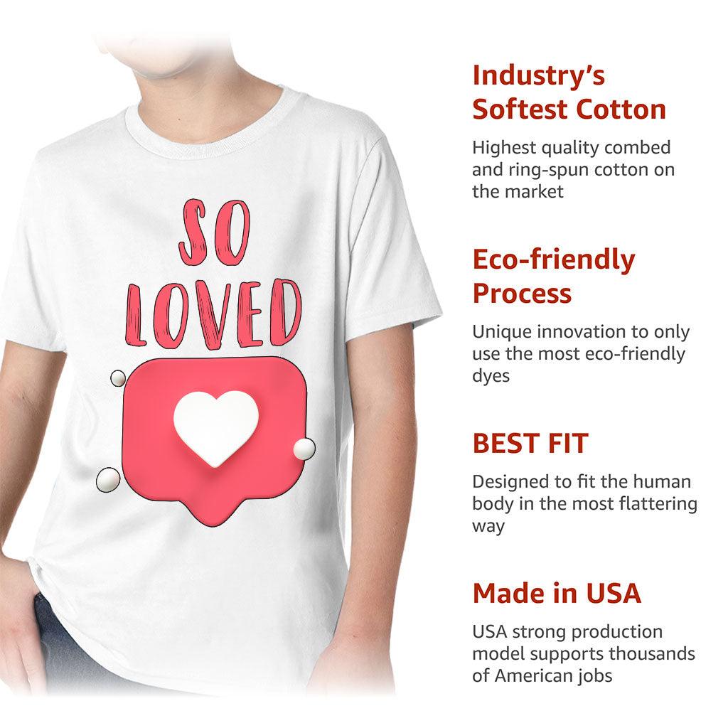 So Loved Kids' Classic Fit T-Shirt - Cute T-Shirt - Heart Print Classic Fit Tee - MRSLM