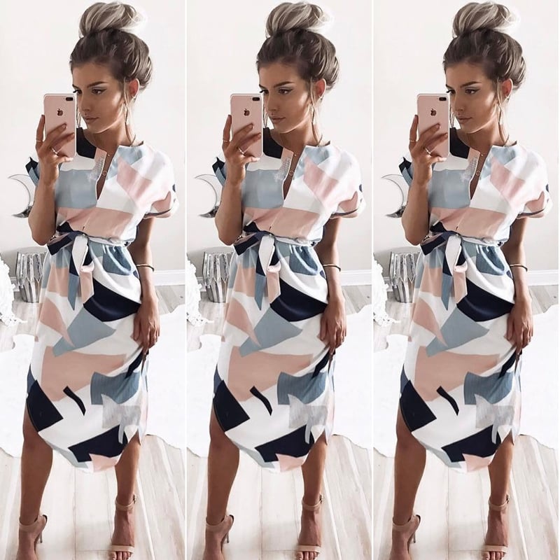 Women's Casual Geometric Printed Dress