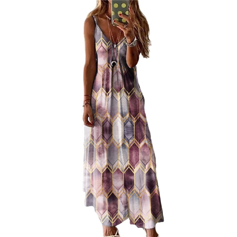 Women's Printed Casual Long Dress