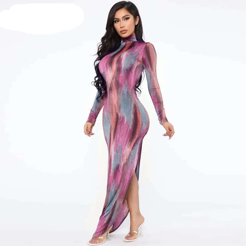 Women's Bodycon Long Sleeved Midi Dress