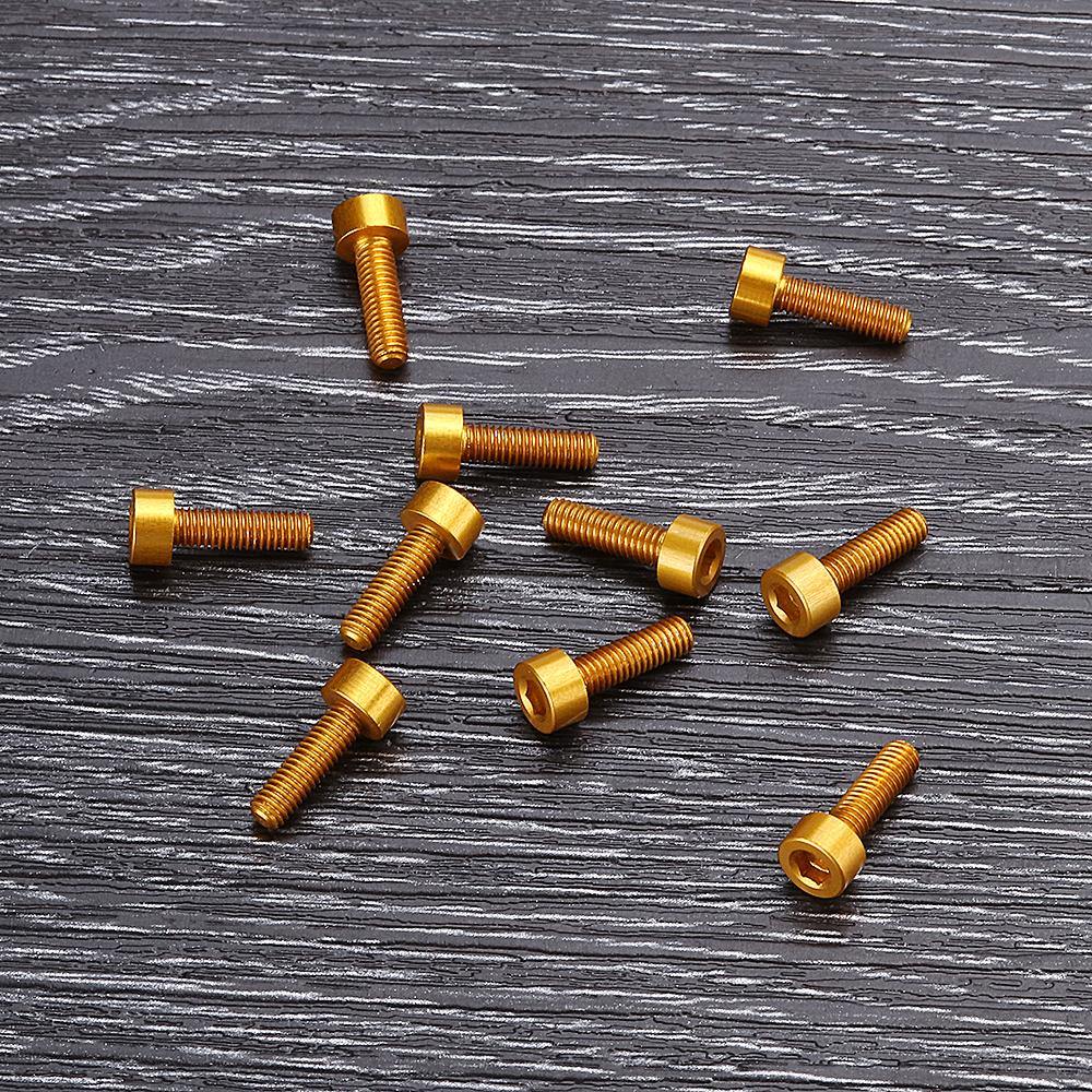 Suleve™ M3AH12 10Pcs M3×10mm Hex Socket Screw M3 Cap Head Bolt 7075 Aluminum Alloy Multicolor - MRSLM