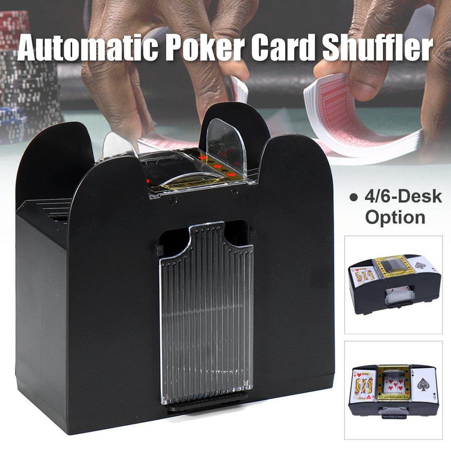 4/6-Deck Automatic Card Shuffler Battery Operated Casino Poker Playing Machine - MRSLM
