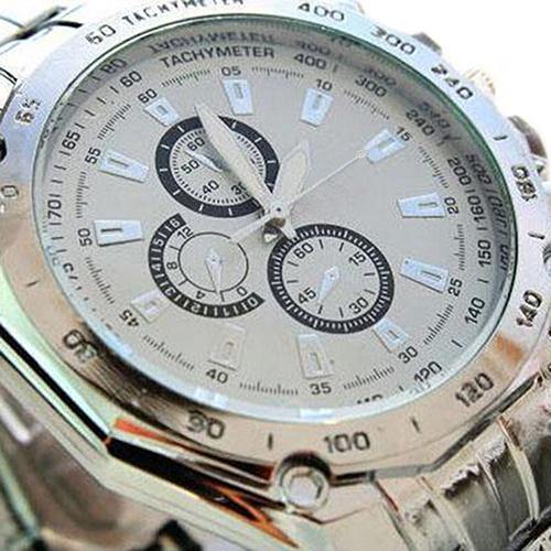 Fashion Men Stainless Steel Quartz Analog Sport Wrist Watch Father's Day Gift - MRSLM