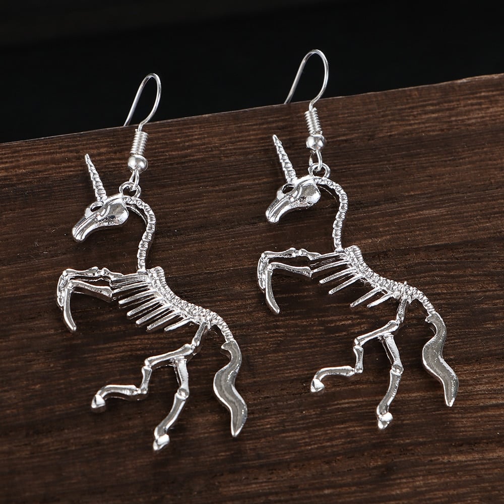 Unicorn Skeleton Earrings