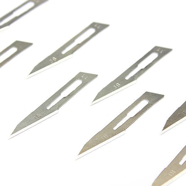 10pcs #11 Carbon Steel Surgical Scalpel Blades + 1pc #3 Handle - MRSLM