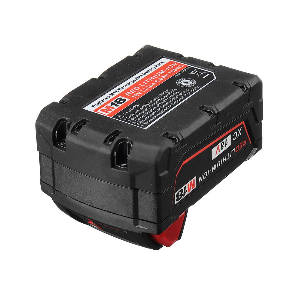 18V Li-Ion Replacement Battery 6000/9000mAh Rechargeable Power Tool Battery For Milwaukee M18 Cordless Power Tools - MRSLM