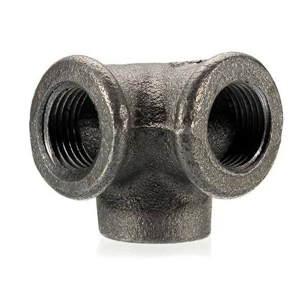 1/2" 3/4" 1" 3 Way Pipe Fittings Malleable Iron Black Elbow Tee Female Connector - MRSLM