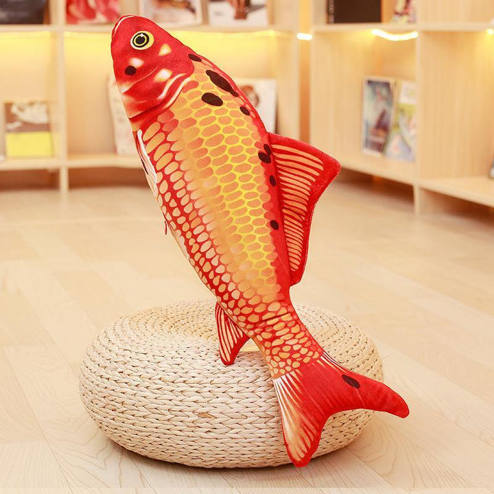 KC Taisho Showa Red White Gibel Carp Golden Koi Fish Stuffed Plush Toy Cotton Goldfish Cushion - MRSLM