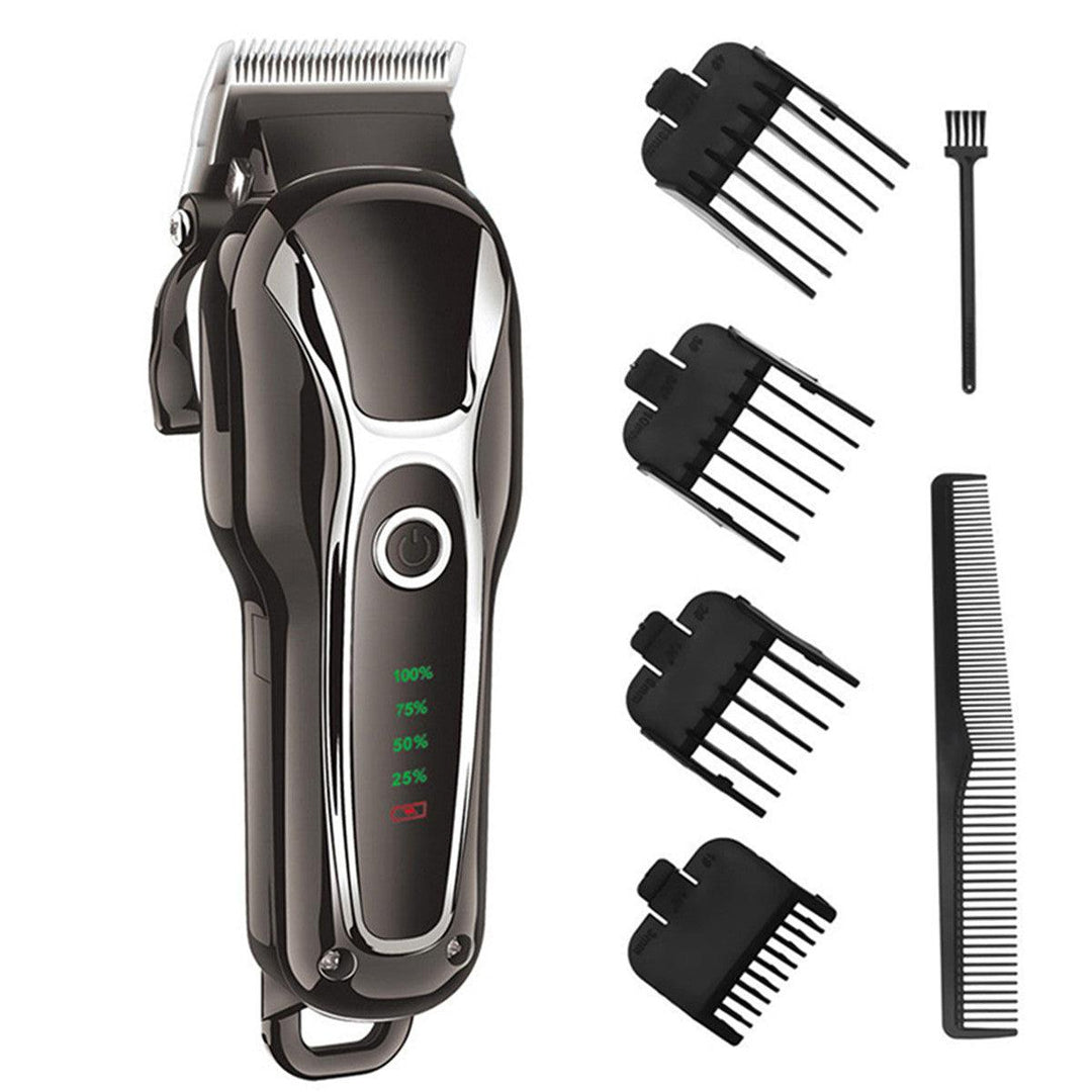 SURKER Barber Salon Electric Hair Clipper Rechargeable Trimmer Beard Body Shaver Grooming Razor LED Display Steel Blade Washable - MRSLM