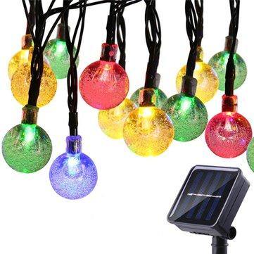 5M Outdoor Solar Powered 20 LED Bulb String Light Garden Holiday Christmas Wedding lamp - MRSLM