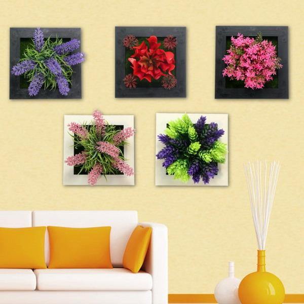 SquarE-mounted Vertical Wall Hanging Artificial Flower Home Office Decoration - MRSLM