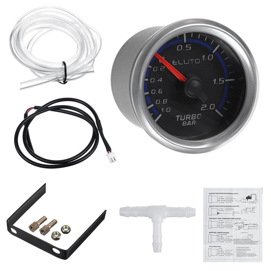 ELUTO F20976 2'' 52mm Car Turbo Boost Pressure Gauge Meter -1~2 Bar LED 12V Brushless Motor - MRSLM