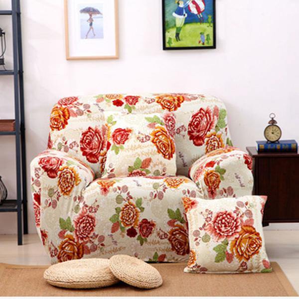 One Seater Textile Spandex Strench Flexible Printed Elastic Sofa Couch Cover Furniture Protector - MRSLM