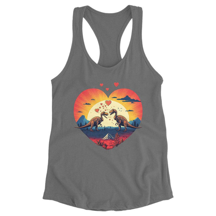 Cartoon Racerback Tank - Dinosaur Themed Tank - Unique Workout Tank - MRSLM