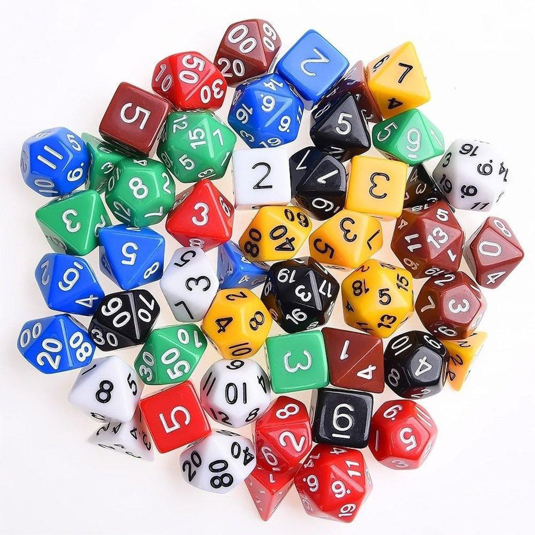 7 Set 49Pcs Polyhedral TRPG Game Dungeons And Dragons Dice DnD RPG With Bag - MRSLM