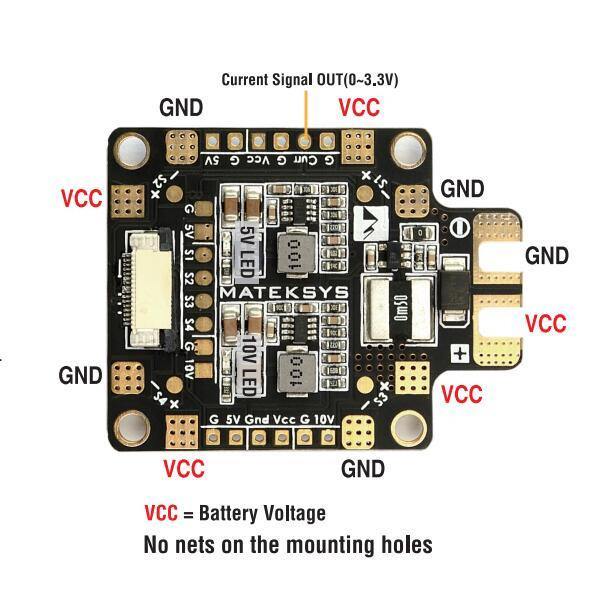 Matek F405-STD BetaFlight STM32F405 Flight Controller+Matek FCHUB-6S Hub Power Distribution Board for RC Drone - MRSLM