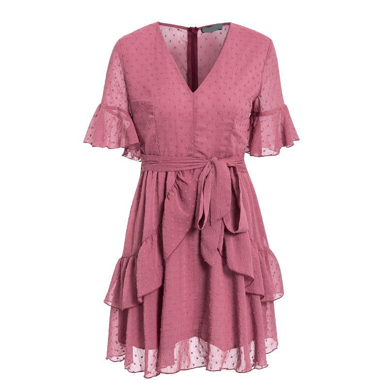 Bohemian Chiffon Dark Pink Dress