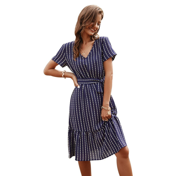 Women's Gala Midi Dress in Stripped Print