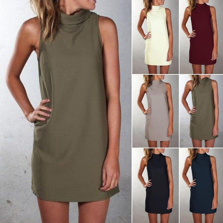 Women's Casual Summer Turtleneck Dress