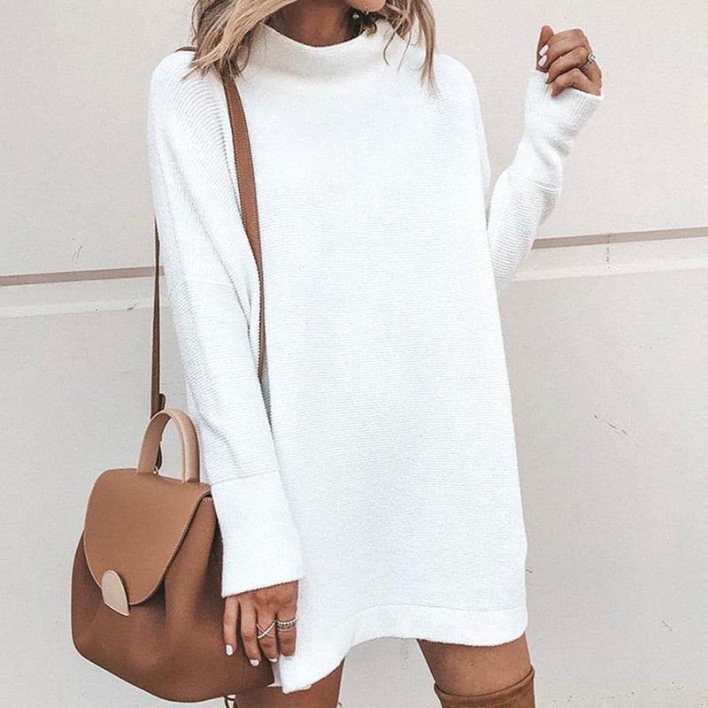 Women's Solid Color Winter Knit Dress