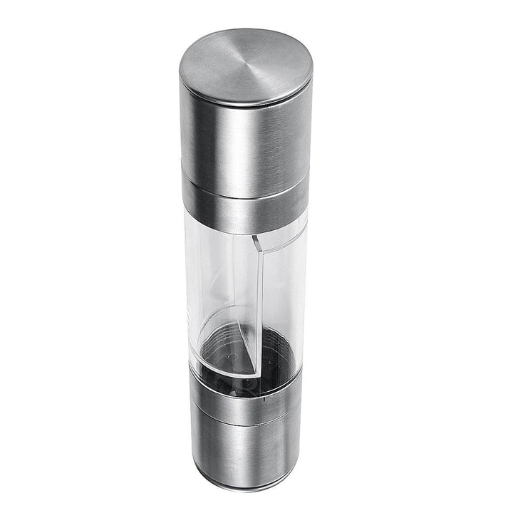 2 in 1 Premium Stainless Steel Glass Salt & Pepper Mill Grinder Kitchen Accessories - MRSLM