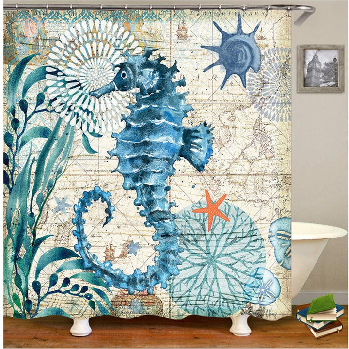 71X71" Ocean Animal 4 Types Waterproof Home Bathroom Bath Shower Curtain - MRSLM