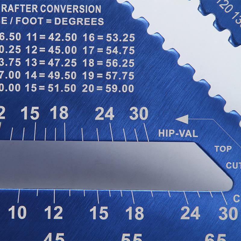 7/12'' Metric Aluminum Alloy Speed Square Triangle Angle Protractor Guide Ruler - MRSLM