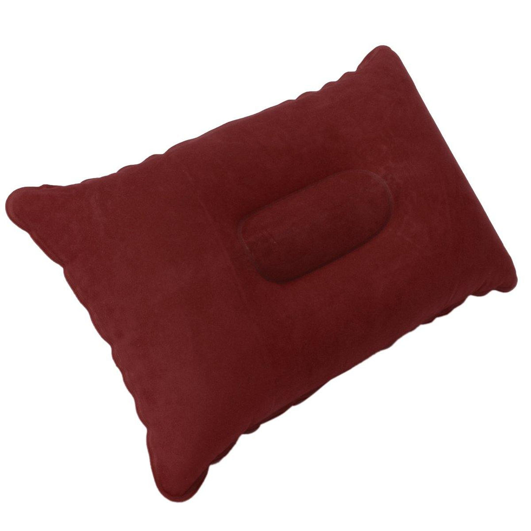 Folding Double Sided Inflatable Pillow Suede Fabric Cushion Camping Home Bedding Decor - MRSLM