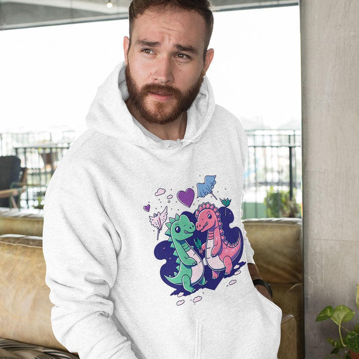 Dinosaur Graphic Hooded Sweatshirt - Cartoon Hoodie - Themed Hoodie - MRSLM