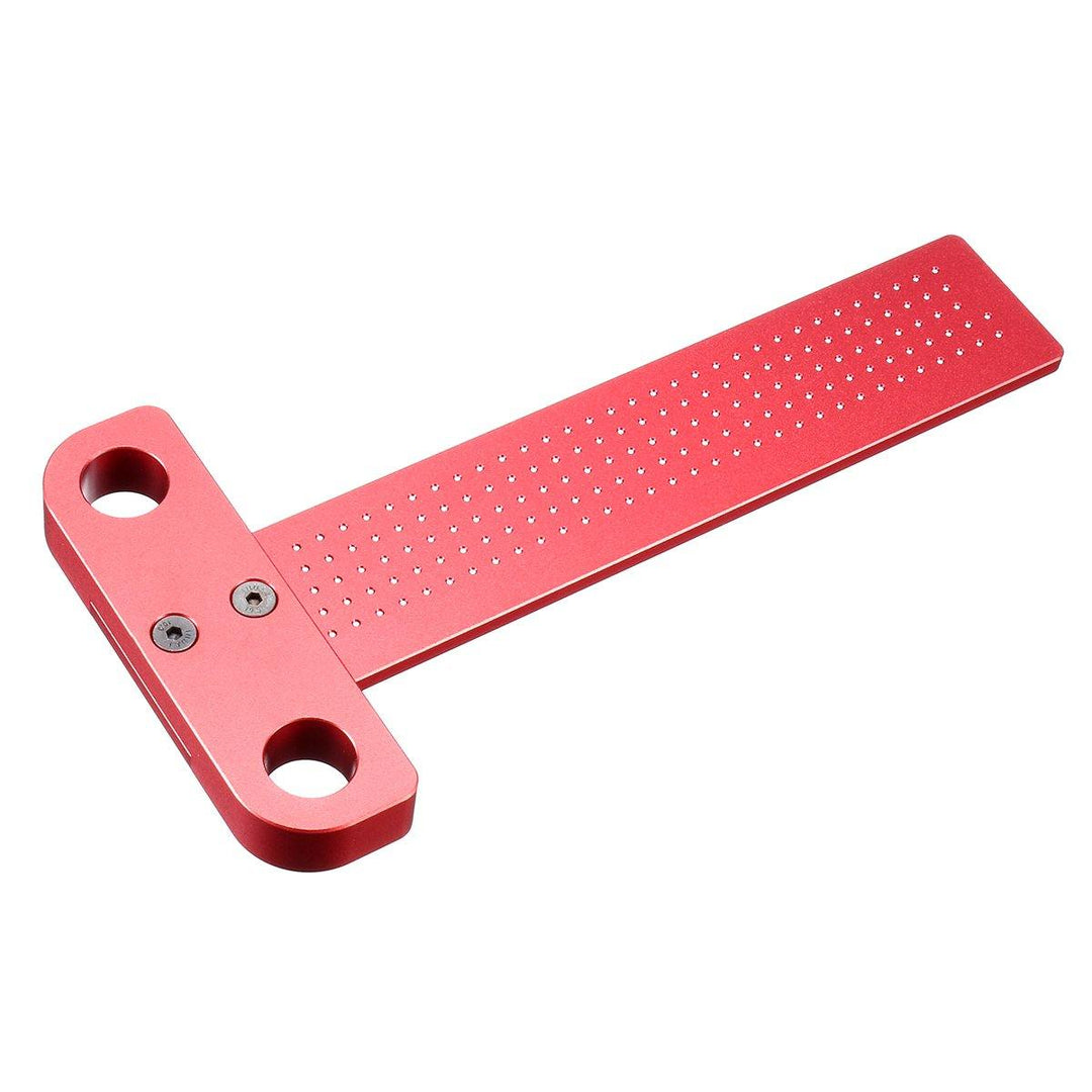 Drillpro Aluminium Alloy T-160 Hole Positioning Metric Measuring Ruler Woodworking Precision Marking Scriber - MRSLM