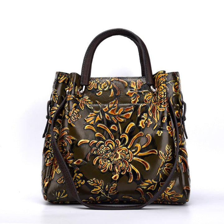 Trendy Women's Bags Three-dimensional Embossed Women's Messenger Bag First Layer Cowhide Bag - MRSLM