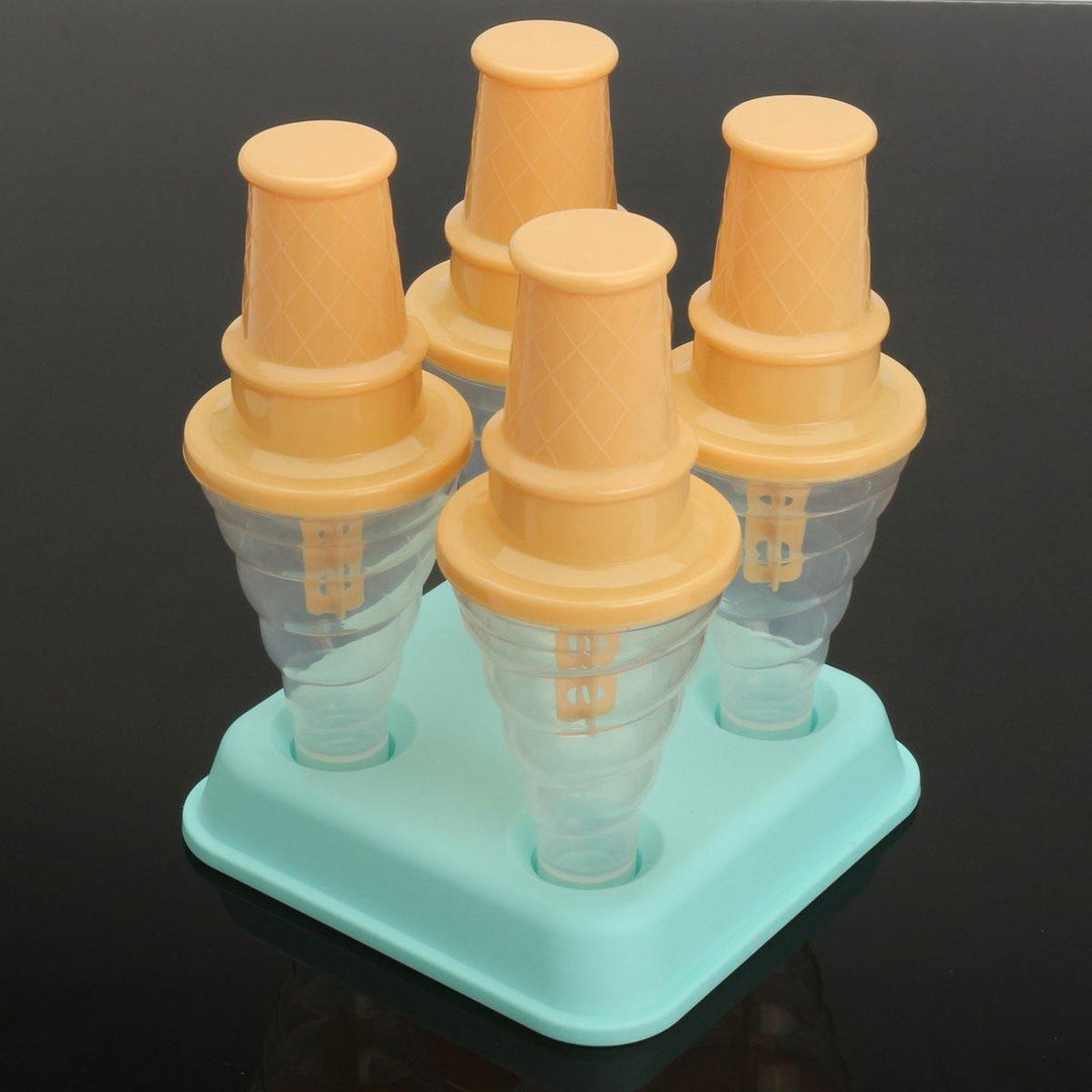 4-Cavity Frozen Ice Cream Pop Mold Popsicle Stick Juice Maker Lolly Mould Tray Kitchen DIY - MRSLM