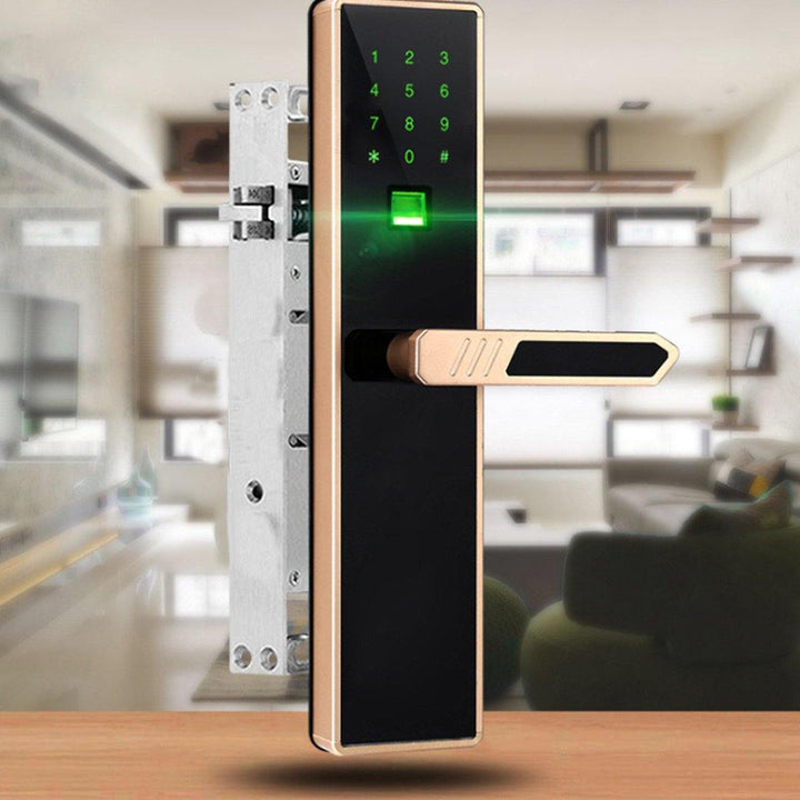 4in1 Digital Smart Door Anti-theft Lock Biometric Fingerprint Digital Code Electronic Deadbolt Control Security - MRSLM