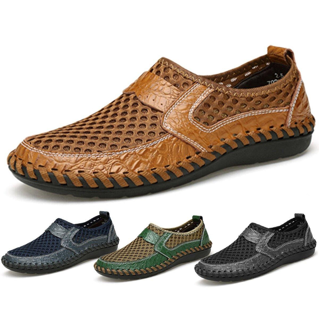 Menico Big Size Men Hand Stitching Breathable Honeycomb Mesh Loafers Flats - MRSLM