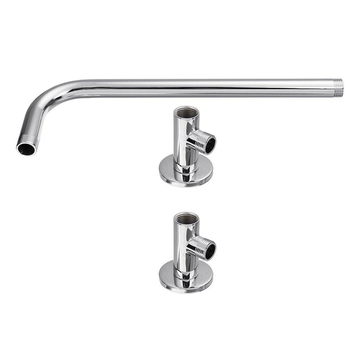 37cm/48cm Rain Shower Head Wall Arm Stainless Steel Extension Water Pipe with Base Mount - MRSLM