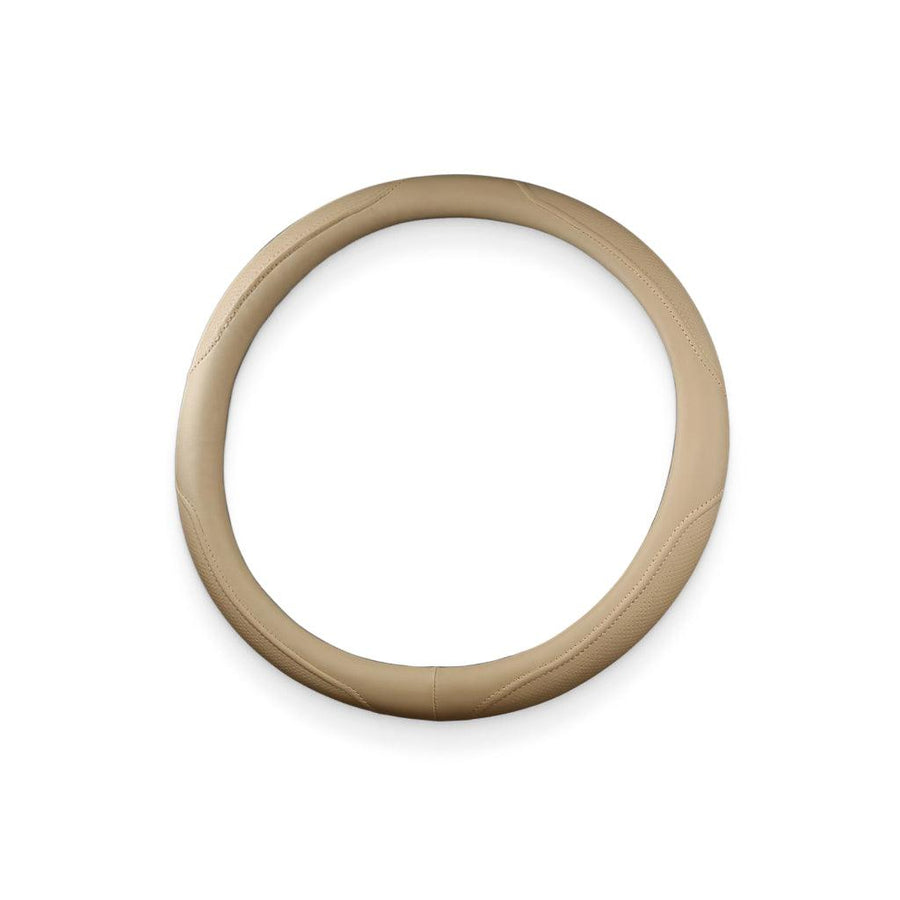 Beige Polyurethane Leather Steering Wheel Wrap - MRSLM