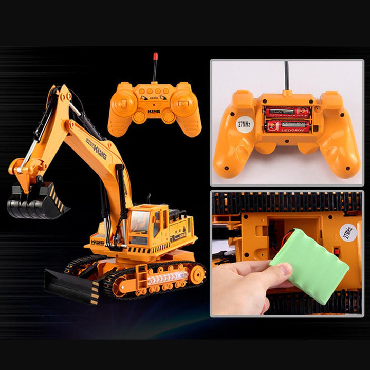 Multifunctional Excavator Toy 360 Degree Rotating Charging Engineering Vehicle Learning Educational Puzzle Toys for Kids - MRSLM