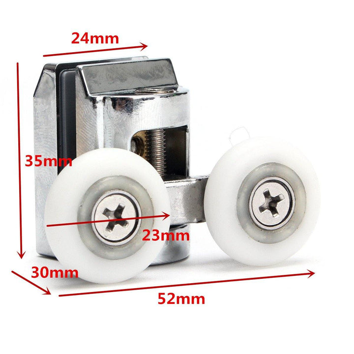 2Pcs Double Wheels Shower Door Top Rollers for Sliding Shower Door - MRSLM