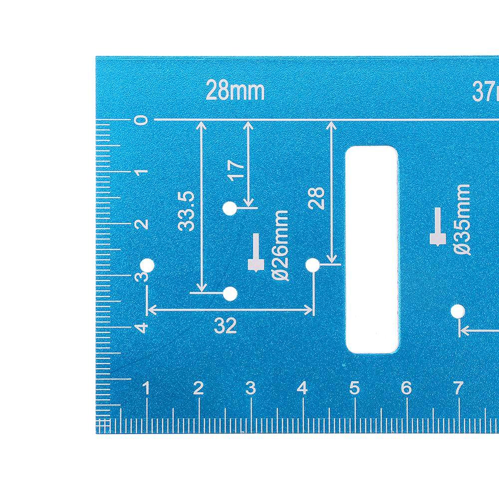 Drillpro 2 In 1 45/90 Degree Multifuction Aluminium Alloy Angle Ruler 20-35mm Woodworking Mounting Hinge Jig - MRSLM