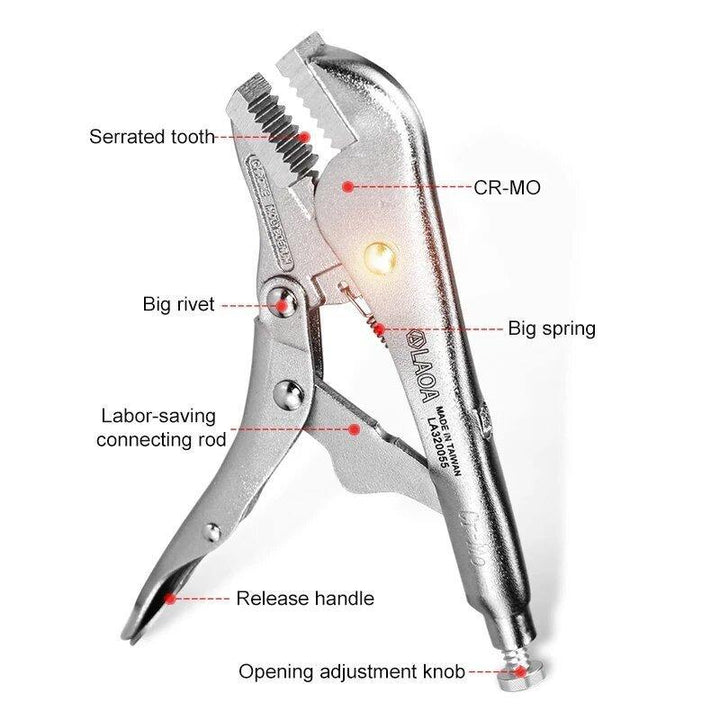 LAOA Power Locking Pliers Set Welding/Straight/ Needle Nose/ Flat Nose/ Sealing/ Oil Filter Locking Pliers - MRSLM