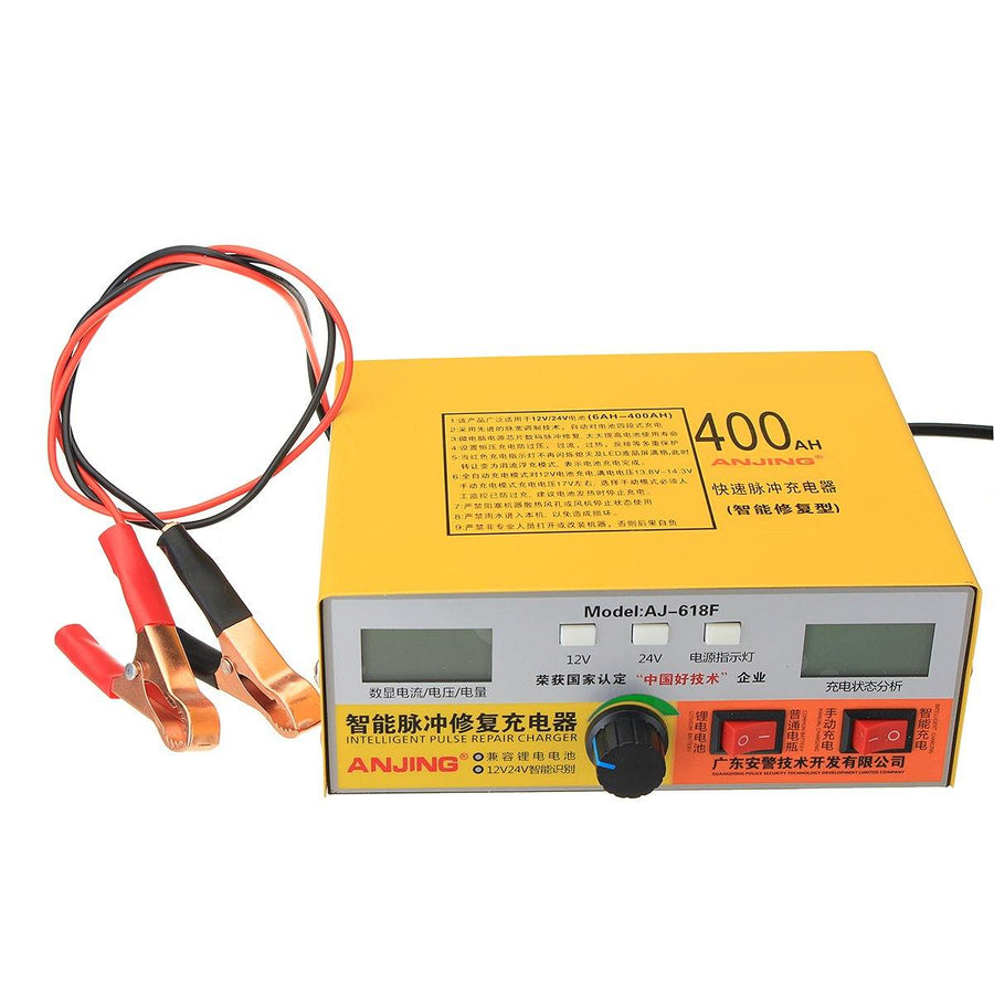 12/24V 400AH Auto Motorcycle Car Battery Smart Charger Pulse Repair Lead Acid - MRSLM