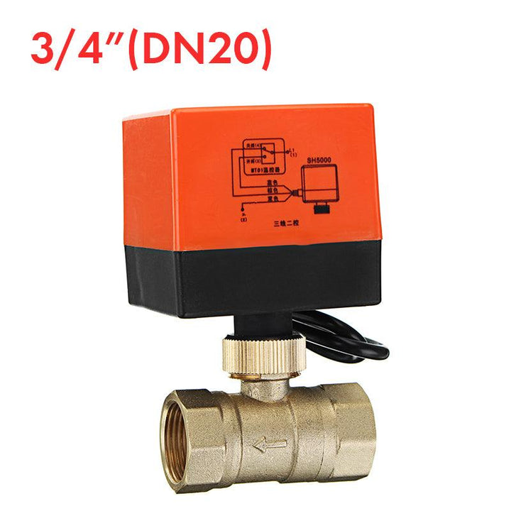 TMOK TK260 1/2" 3/4" 1" 1-1/4" Motorized Electric Brass Ball Valves 3 Wire AC 220V Full Port Valve - MRSLM