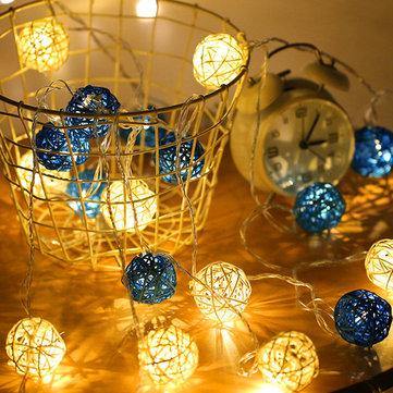 2M Battery Powered Sepak Takraw Warm White 20LED Fairy String Light Christmas Party Holiday Decor - MRSLM