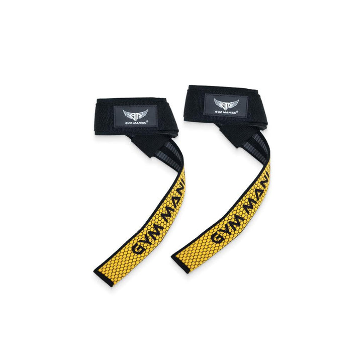 Gym Maniac Orange Lifting Straps With Non-Slip Flex Gel - MRSLM