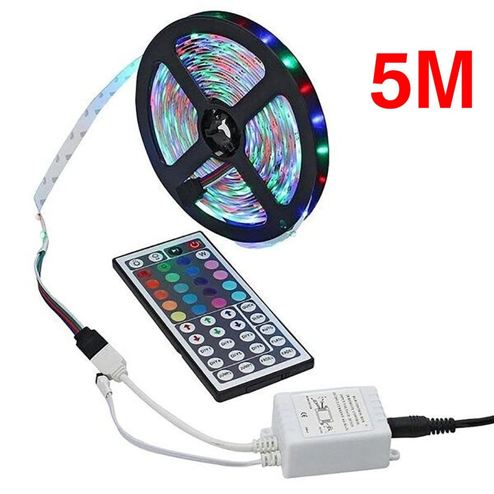 3M 5M 10M 3528 SMD RGB LED Strip Light Non-waterproof String Tape Kit 44 Key IR Remote Control - MRSLM