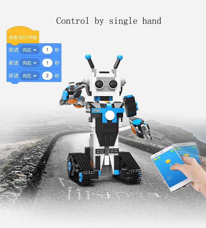 XuanPing DIY STEAM Block Building RC Robot Stick / App Control Progarmmable Robot Toy - MRSLM