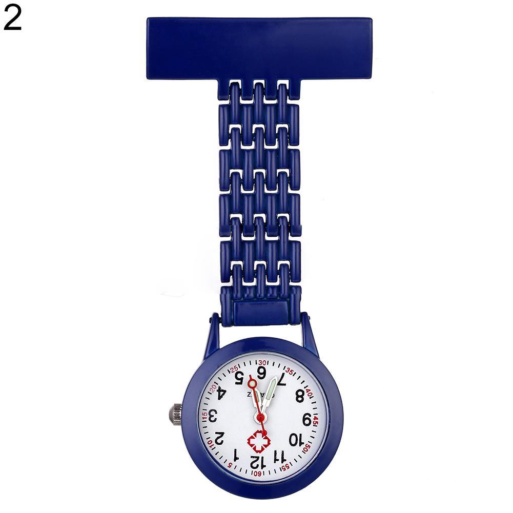 Stylish Metal Clip-on Pocket Quartz Analog Brooch Medical Nurse Fob Watch Gift - MRSLM