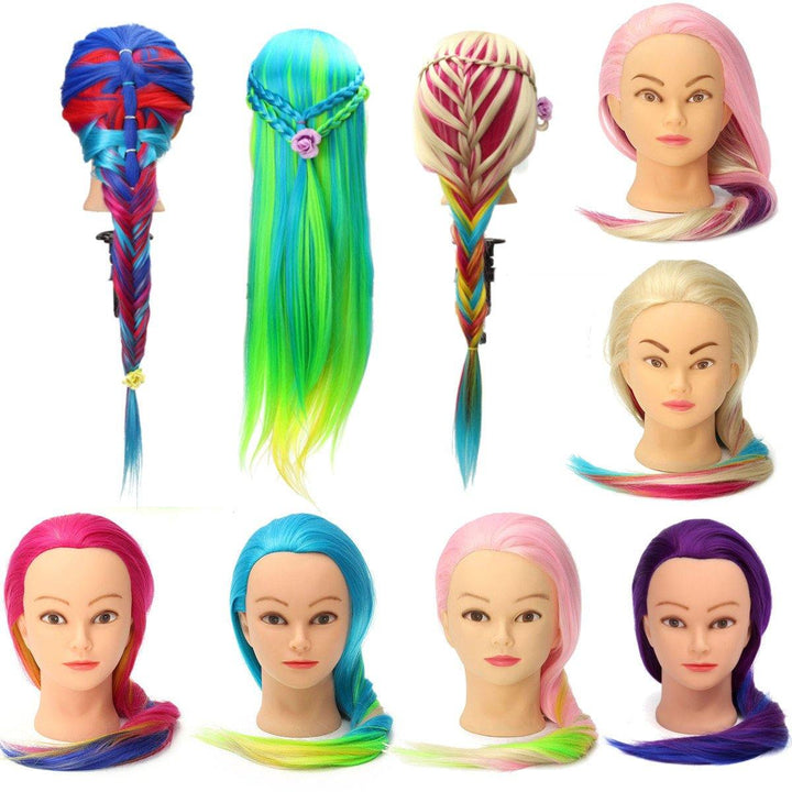 8 Colors Salon Hairdressing Braiding Practice Mannequin Hair Training Head Models With Clamp Holder - MRSLM