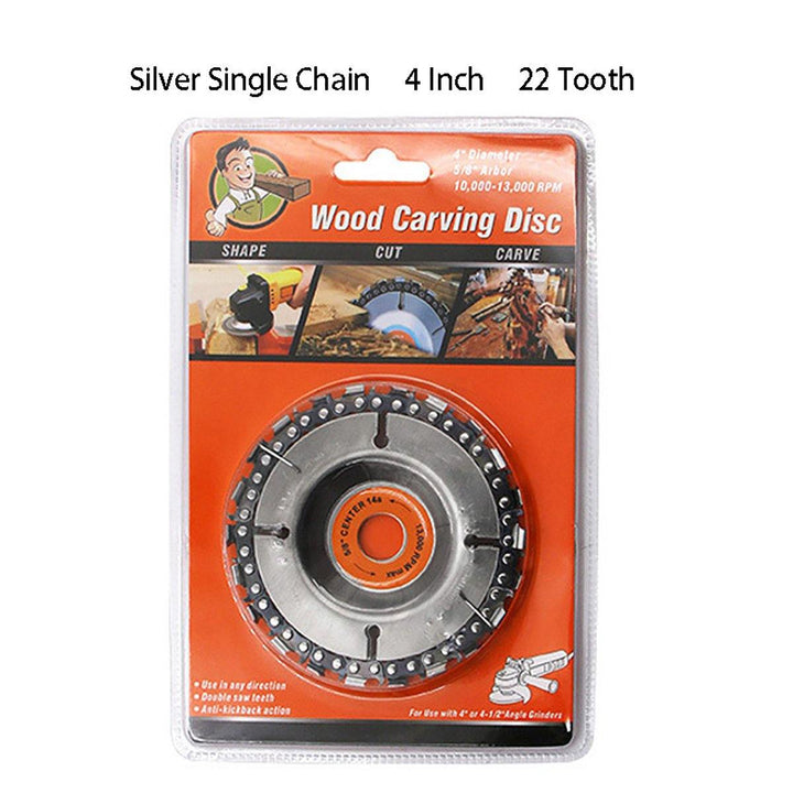 Drillpro 4-9 Inch Grinder Chain Disc 7-22 Tooth Wood Carving Disc For 100/115/125/180/235 Angle Grinder - MRSLM