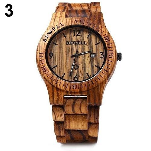 Men Luxury Natural Maple Wooden Handmade Quartz Movement Casual Wrist Watch - MRSLM